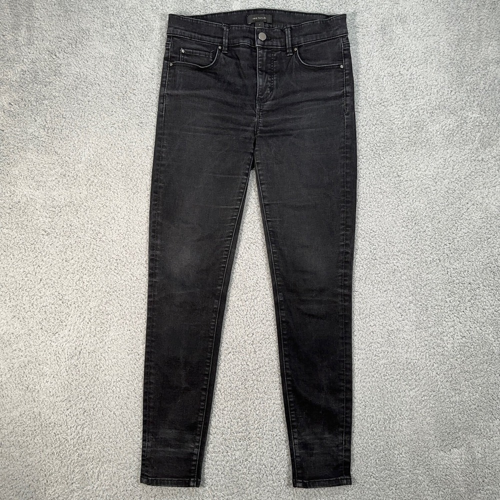 Ann Taylor Jeans Womens 2 Black The Skinny High Rise Stretch Denim Dark Wash